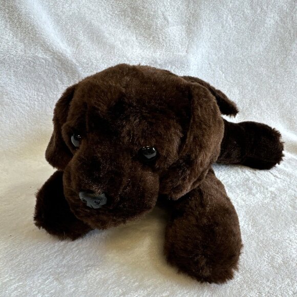 Brown Lab Retriever Puppy Plush Realistic Soft Floppy Stuffed Animal 12” - Picture 1 of 7